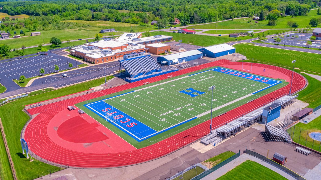 Aerial picture of football field