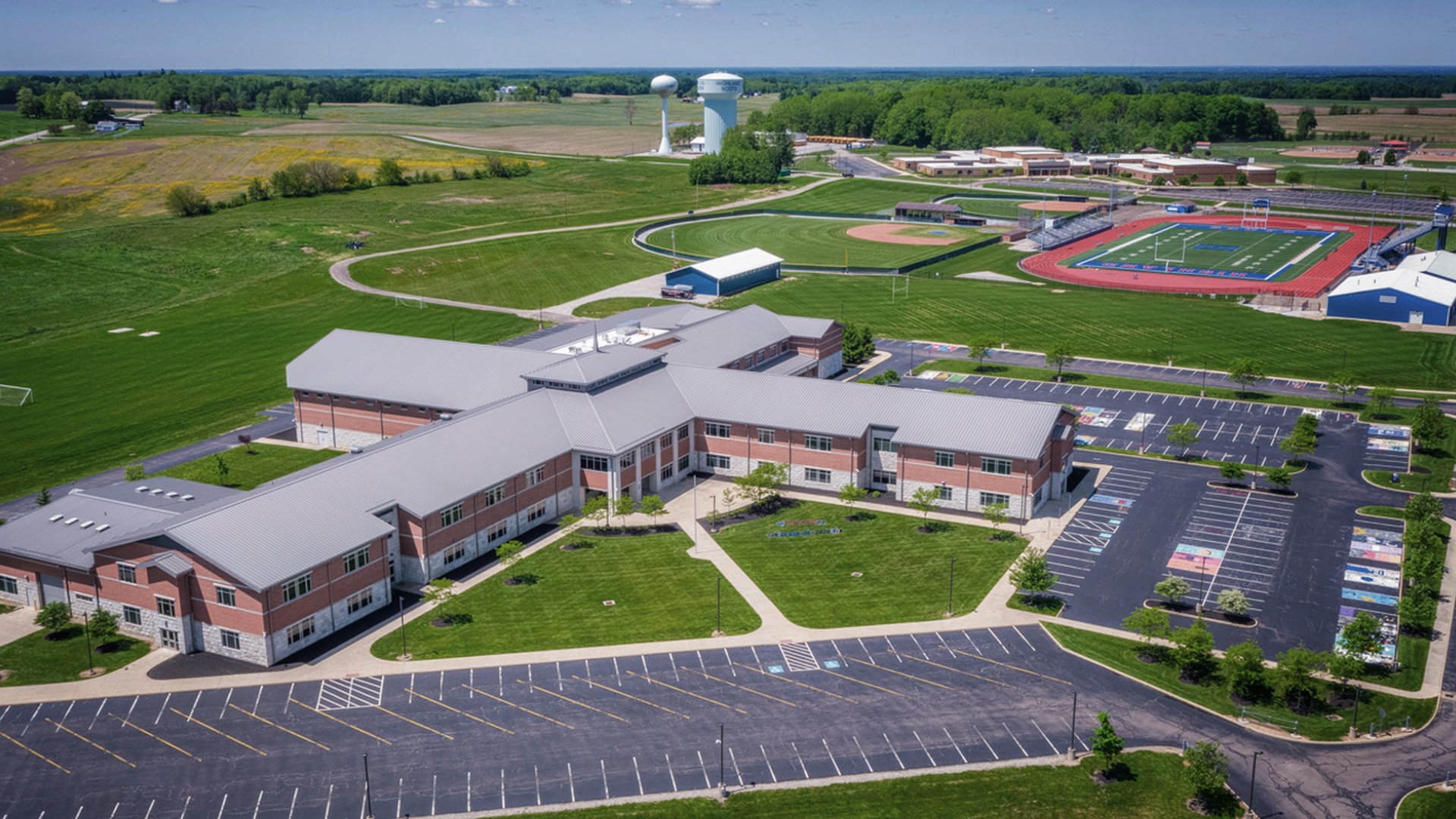 Aerial picture of high school campus